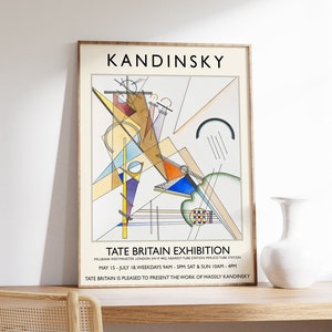 Cartel de la exposición Wassily Kandinsky, Gewebe, impresión de Wassily Kandinsky, decoración abstracta de arte de pared, decoración Bauhaus, idea de regalo, A1/A2/A3/A4
