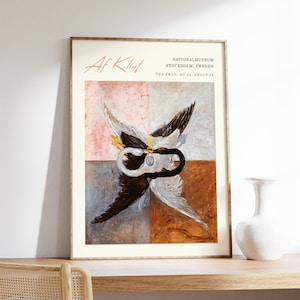 Hilma Af Klint Exhibition Poster, Number 3 The Swan, Abstract Art, Vintage Print, Hilma Klimt, Animal Art, Gift Idea, Wall Art Decor