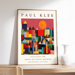 Póster de Paul Klee, Castillo y sol, Impresión de la exposición de Paul Klee, Arte mural abstracto, Decoración colorida, Arte mural moderno, Regalo artístico, A1/A2/A3/A4