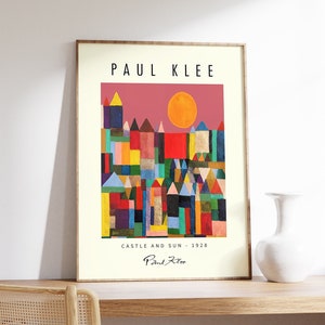 Paul Klee Exhibition Poster, Castle and Sun, Paul Klee Art Print, Pattern Art, Abstract Decor, Graphical Print, Art Gift, A1/A2/A3/A4