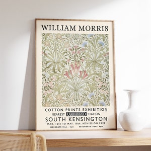 William Morris Exhibition Poster, Vintage Floral Wall Art