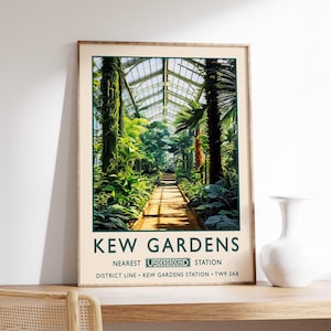 Kew Gardens Print, London Poster, Botanical Gardens Print, William Morris Poster, Vintage Wall Art, Floral Art, Rousseau Art, A1/A2/A3/A4