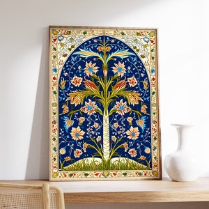 Islamic Floral Art Poster, Traditional Islamic Pattern Print, Islamic Geometric Artwork, Arabic Calligraphy Poster, Muslim Art, Muslim Gift