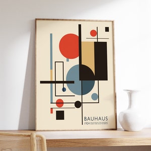 Retro Bauhaus Poster, Modernist Wall Art, Geometric Bauhaus Print, Abstract Decor, Graphic Design Poster, Minimalist Art Print, A1/A2/A3/A4