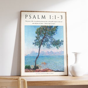 Bible Verse Poster, Bible Art, The Esterel Mountains, Monet Art, Christian Home Decor, Floral Print, Floral Decor, Gift, A1/A2/A3/A4
