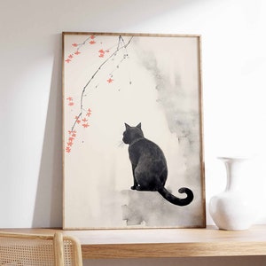 Vintage Japanese Cat Poster, Japanese Cat Print, Cat Gift, Gift for Cat Lovers, Animal Art, Ukiyo-e Print, Asian Art, Oriental Decor