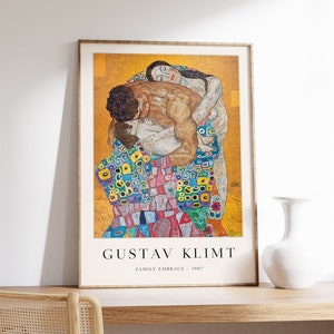 Gustav Klimt Wandkunst, Familie Umarmung, Gustav Klimt Kunstplakat, Liebeskunst, Paarwanddruck, Jugendstildekor, Kunstgeschenk, A1 / A2 / A3 / A4