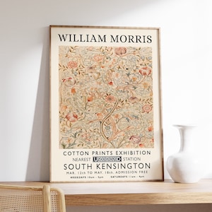 William Morris Print, William Morris Exhibition Print, William Morris Poster, Vintage Wall Art, Textiles Art, Vintage Poster, A1/A2/A3/A4