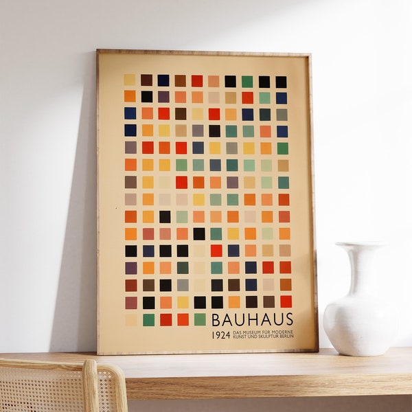 Retro-Bauhaus-Poster, modernistische Wandkunst, geometrischer Bauhaus-Druck, deutsches abstraktes Dekor, grafisches Poster, minimalistischer Kunstdruck, A1/A2/A3/A4