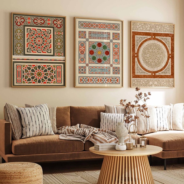 Set of 3 Arabic Prints, Islamic Wall Art, Islamic Decor, Arabic Decor, Middle Eastern Art, Middle Eastern Decor, Mughal Wall Art, Arab Gift