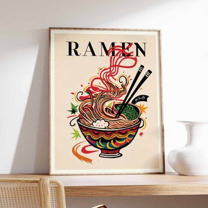 Ramen Poster, Japanese Food Art, Japanese Ramen Poster, Kitchen Decor, Kitchen Poster, Food Art, Restaurant Decor, Cafe Decor, Food Gift
