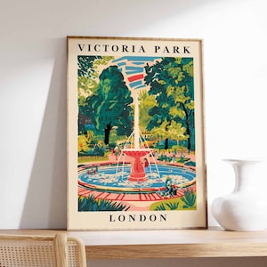 Victoria Park Poster, London Print, London Art, London Poster, London Travel Print, William Morris Print, Vintage Decor