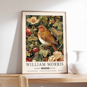 Stampa di William Morris, Poster di uccelli, Poster di William Morris, Stampa botanica, Poster di Kew Gardens, Arte della giungla, Stampa di animali, Arte floreale vintage