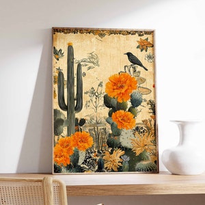 Vintage mexikanische Poster, mexikanische Drucke, mexikanische Dekoration, traditionelles lateinisches Dekor, Blumendruck, Botanische Wandkunst, Tropischer Druck, lateinische Kunst