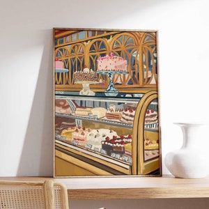 Vintage Patisserie Wall Art, Cafe Print, Food Print, French Bakery Poster, Cakes Poster, Kitchen Decor, Kitchen Poster, Dessert Poster