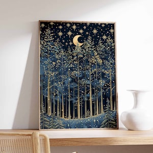 Pôster de Natal, Arte de Parede de Natal, Decoração Festiva, Arte de Inverno, Pôster de Inverno, Impressão de Rena, Arte de Neve, Arte de Árvore de Natal, Arte de Natal