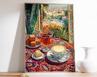 Islamic Food Poster, Coffee Poster, Arabic Decor, Persian Wall Art, Kitchen Decor, Afghan Art, Islamic Poster, Food Poster, Islamic Gift
