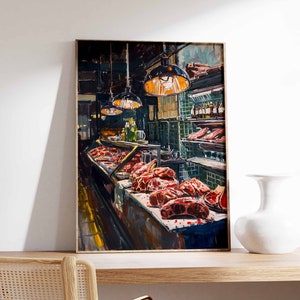 Vintage Butcher Shop Poster, Retro Butcher Wall Art, Food Poster, Kitchen Decor, Classic Butcher Vintage Meat Art, Retro Culinary Decor