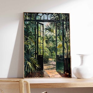 Vintage botanischer Garten Plakat, Henri Rousseau Druck, botanische Wandkunst, William Morris Druck, tropisches Dekor, Vintage Blumenwandkunst