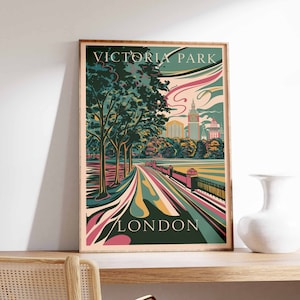 Victoria Park Poster, London Print, London Art, London Poster, London Travel Print, William Morris Print, Vintage Decor