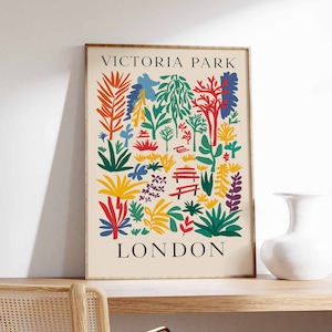 Victoria Park Poster, London Print, London Art, London Poster, London Travel Print, William Morris Print, Vintage Decor