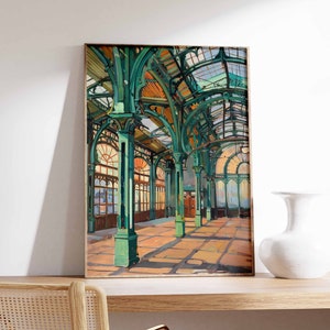 Railway Station Poster, Train Station Print, Train Poster, Train Print, Classic Art, Vintage Wall Decor, Railway Artwork, Train Gift