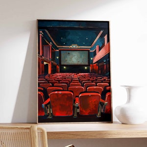 Vintage Movie Theatre Poster, Retro Cinema Art, Classic Film Wall Decor, Theatre Print, Nostalgic Art, Retro Decor, Retro Movie Poster