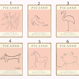 Pablo Picasso Poster Sets, Choose Your Colours, Animal Art, Picasso Prints, Animal Prints, Vintage Art, Minimalist Poster, Line Art