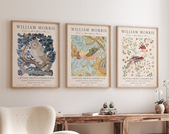 William Morris Set of 3 Prints, William Morris Poster, William Morris Poster Sets, Vintage Wall Art Decor, Floral Art Print, A1/A2/A3/A4