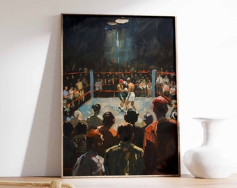 affiche de boxe vintage, art de la boxe rétro, impression de boxe old school, décoration de boxe classique, affiche de sport, art de la salle de sport, décoration de salle de sport, impression de sport