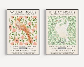 William Morris Poster Set, William Morris Set of 2 Art Prints, Animal Art, Animal Prints, Bir Decor, Wall Decor, Animal Gift, A1/A2/A3/A4