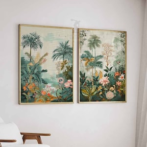 Botanical Prints, Henri Rousseau Poster Set, Tropical Wall Art, Jungle Decor, Vintage Botanical Posters, Floral Wall Print, Safari Print