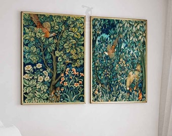 William Morris Print, Set of 2, Forest Art, William Morris Poster, Vintage Wall Art, Floral  Art, Floral Print, Vintage Poster, A1/A2/A3/A4