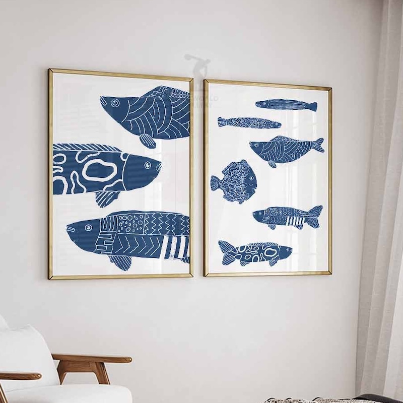 Abstract Fish Art - Etsy