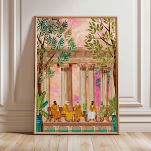 Greek Ancient Poster, Mythology Wall Art Print, History Decor, Classical Gift, Roman Print