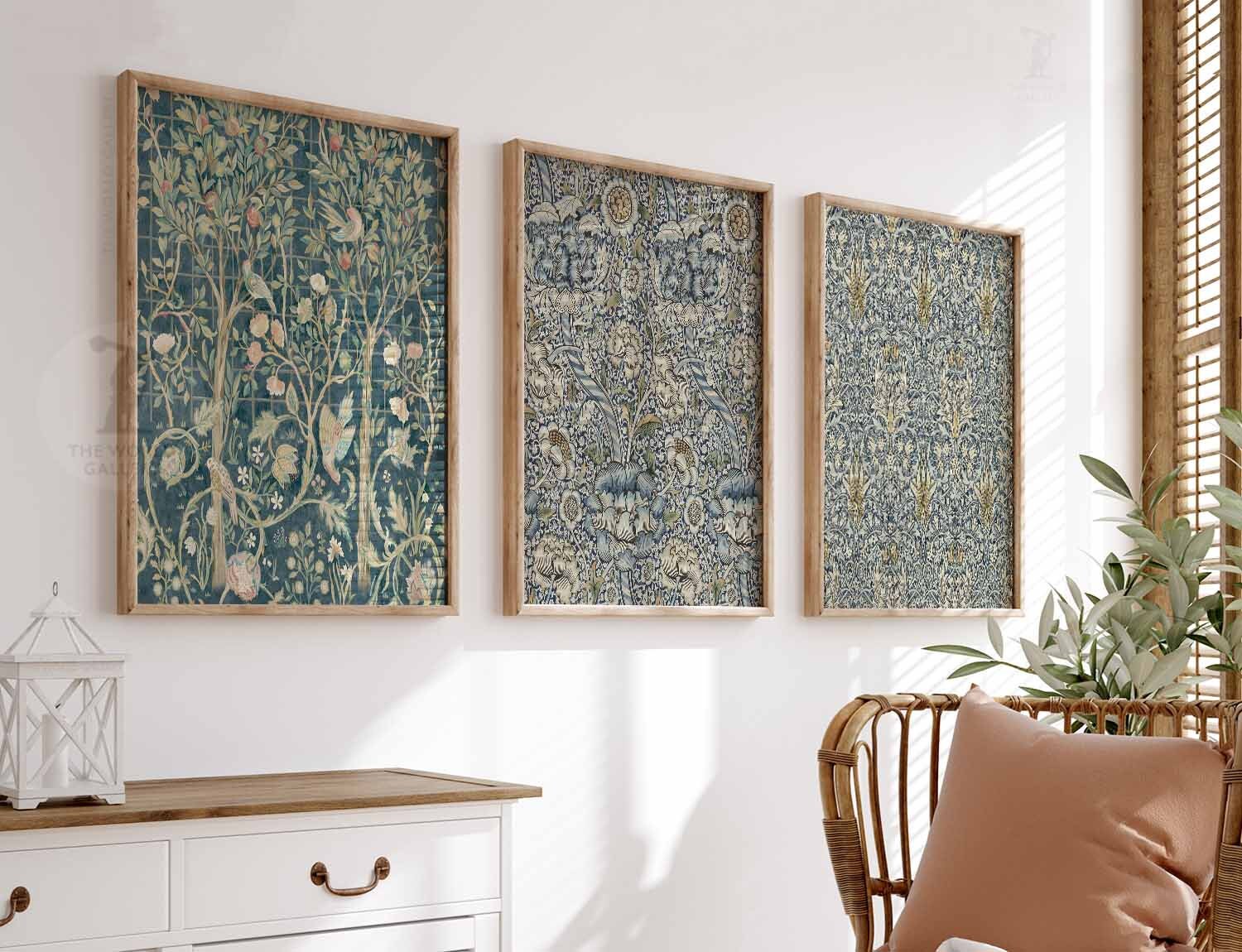 William Morris Floral Art Prints, Set of 3, Vintage Botanical Wall ...