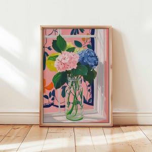 Hydrangea Poster, Botanical Wall Art, Flower Print, Hydrangea Decor, Nature Poster, Floral Artwork, Hydrangea Prints, Bloom Wall Decor