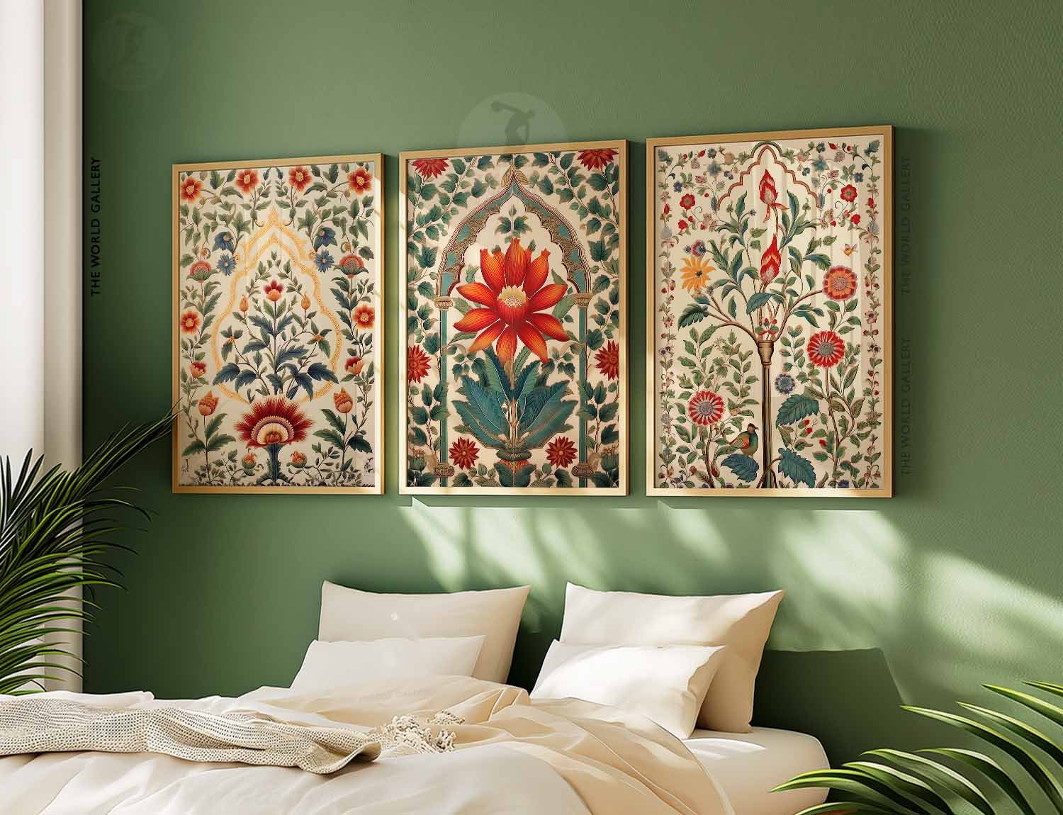 Indian Floral Art Prints, Set of 3, Traditional Pichwai Decor - Etsy