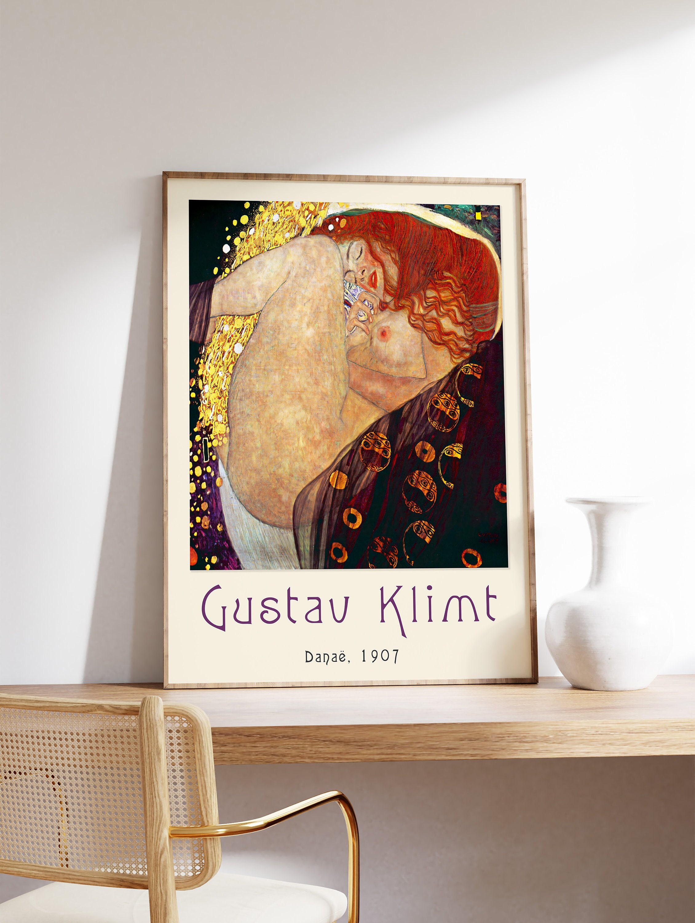 Gustav Klimt Poster Danae Klimt Exhibition Poster Art Etsy UK