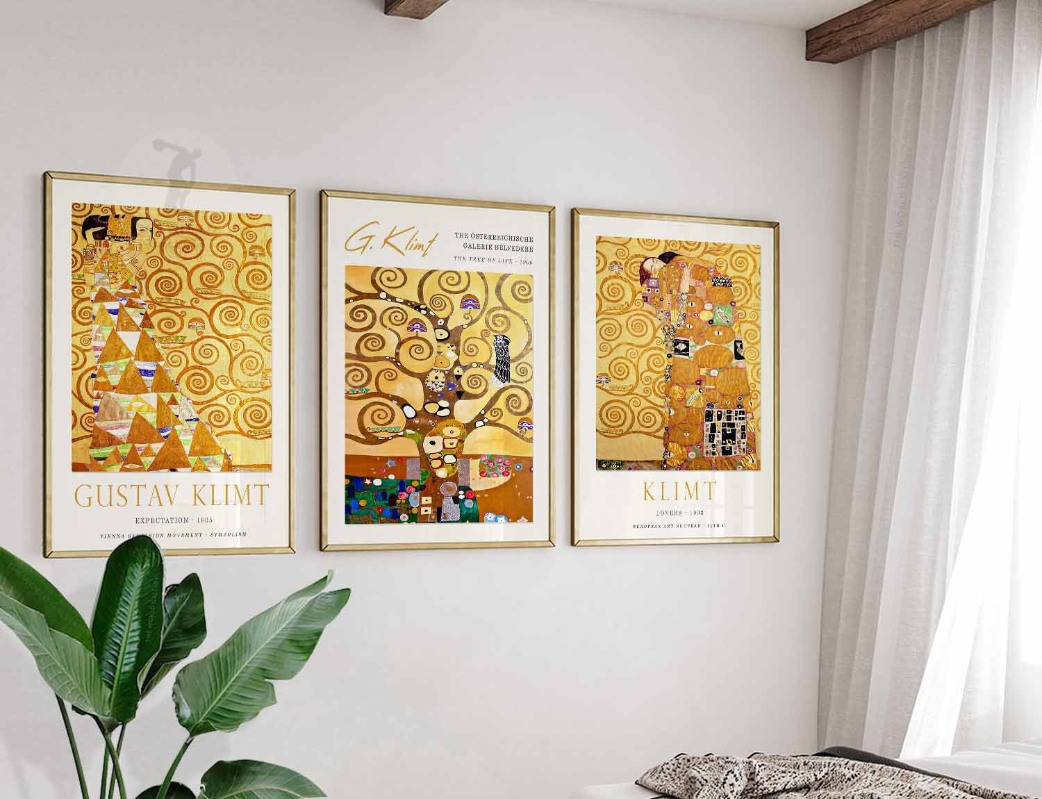 Gustav Klimt Set of 3 Posters, Poster Sets, Gallery Wall
