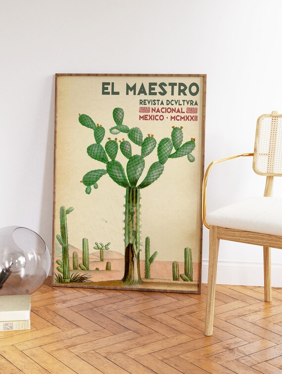 Vintage Mexican Cactus Art Print, Latin American Decor - Etsy