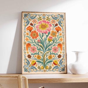 Vintage mexikanische Poster, mexikanische Drucke, mexikanische Dekoration, traditionelles lateinisches Dekor, Blumendruck, Botanische Wandkunst, Tropischer Druck, lateinische Kunst