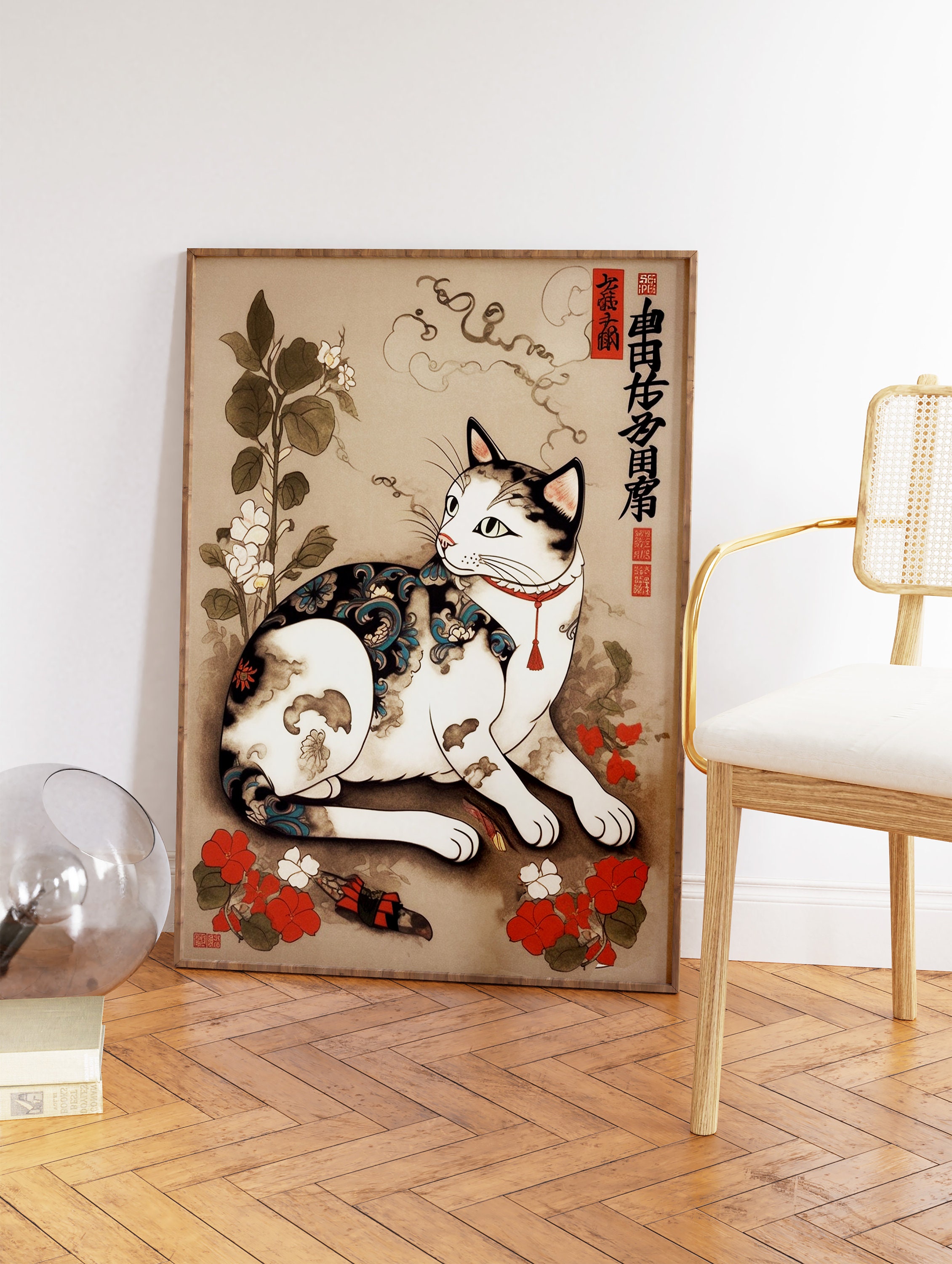 ポスター マスタービンテージ猫ポスター - レトロな日本の猫プリント