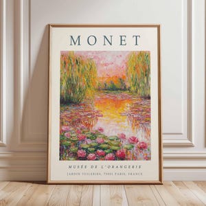 Claude Monet-poster, Monet-afdruk, botanische poster, bloemendecor, vintage woondecoratie, natuurkunst, waterlelies-afdruk, cadeau-idee, Monet-kunst