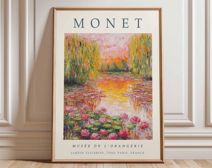 Claude Monet Poster, Monet Print, Botanical Poster, Floral Decor, Vintage Home Decor, Nature Art, Water Lilies Print, Gift Idea, Monet Art