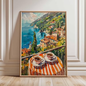 Coffee Poster, Italian Espresso Print, Kitchen Decor, Retro Coffee Art, Vintage Food Art, Food and Drink Poster