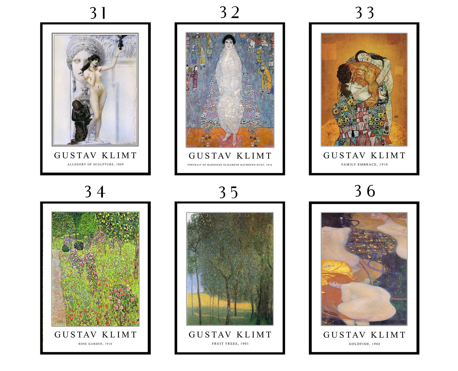 Gustav Klimt Art Nouveau Exhibition Poster Set, Floral Print - Etsy