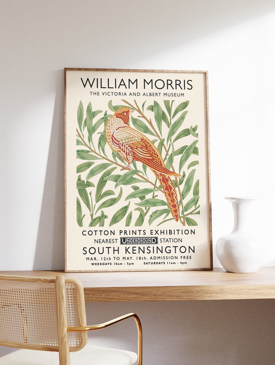 William Morris Bird Print, Floral Exhibition Poster, Vintage Wall Art ...