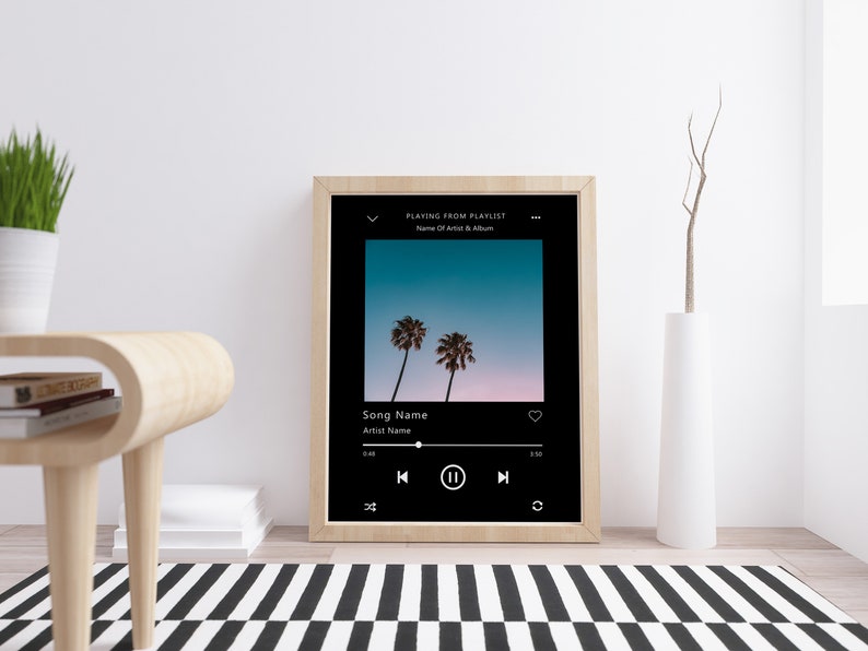 Personalised Spotify Poster Print wall art design picture Etsy