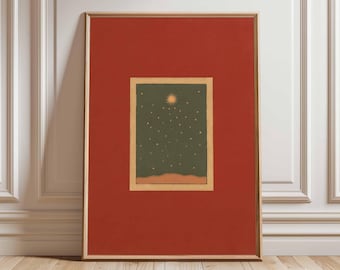 Vintage Celestial Art Print: Sun, Moon, Stars by Karl Wiener - Etsy
